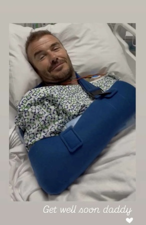 David Beckham Recovering From Wrist Surgery; Victoria Shares Hospital Photo
