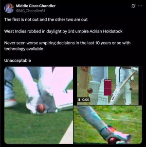 Umpiring Errors Ignite Controversy in West Indies-Australia Test, Sparking DRS Debate
