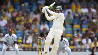 Usman Khawaja batting during a Test match.