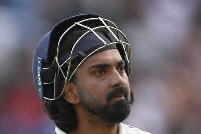 KL Rahul walking off the field, focused on the upcoming challenges.