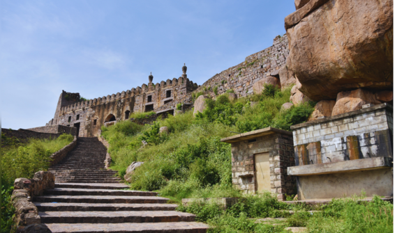 Magnificent Golconda Fort at twilight