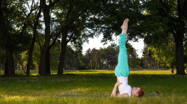 Shoulder stand for thyroid stimulation and mental clarity