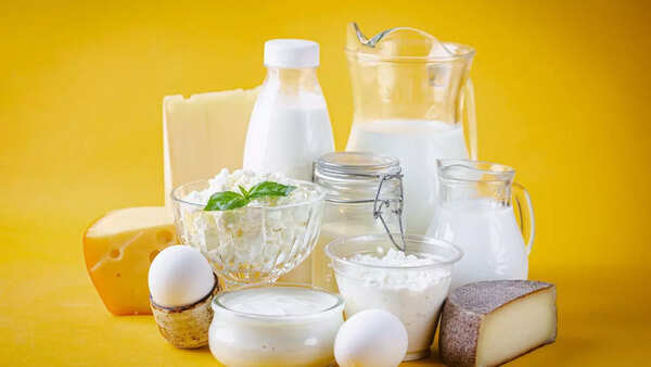 A glass of milk and yogurt for healthy eyes