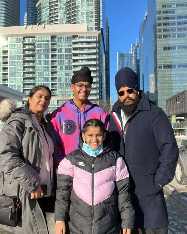 Harvansh Singh with his family