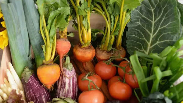 Fresh raw vegan ingredients on display
