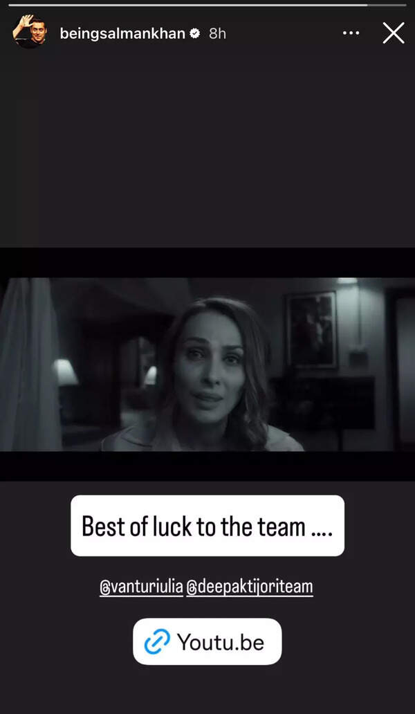 Salman Khan promotes Iulia Vantur's film on social media.