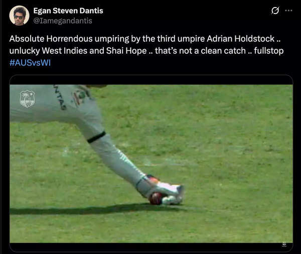 Debate over the umpire's decision during the West Indies vs Australia Test.