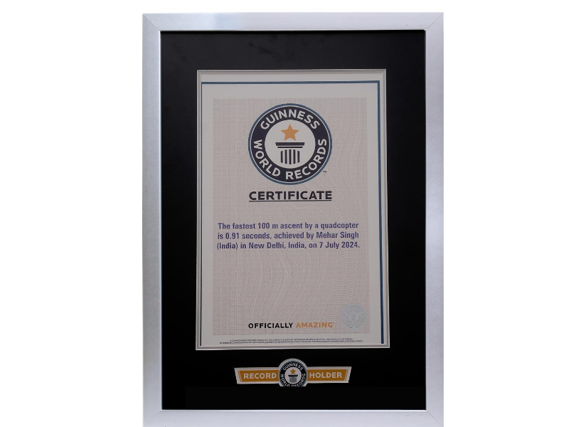 Mehar Singh's Guinness World Record Certificate.