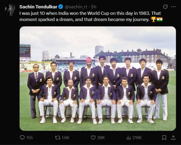 Sachin Tendulkar's heartfelt tribute